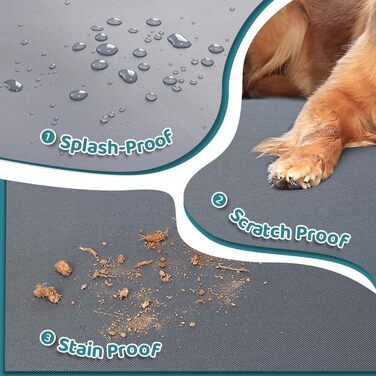 Захист для багажника автомобіля для собак KYG: універсальний, водовідштовхувальний, стійкий до зносу, з бічними захистами. Розмір: 185x105x38 см (сірий)