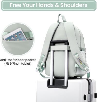 Дитячий рюкзак IvyH для дівчаток – велика місткість, водонепроникний, ідеальний для школи (2-6 клас), зелений