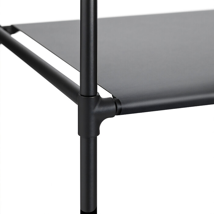 Corner Shelf, Black Non-Woven Fabric