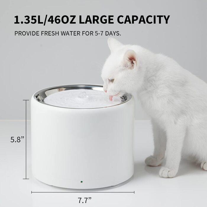 PETKIT Бездротова водяна помпа для автоматичного фонтанчика для котів та собак, з нержавіючої сталі, антибактеріальна