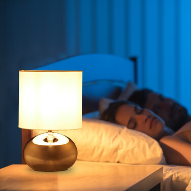 Relaxdays Table Lamp Metal & Fabric