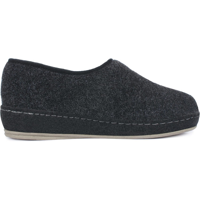 Чоловічі фетрові домашні тапочки Schawos 6064, теплі, з вовняною підкладкою, неслизькі, на липучці (42 EU, чорні)