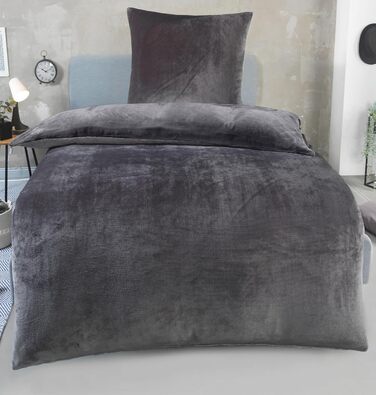DreamHome Зимова двостороння плюшева постільна білизна 135x200 Nicky-Teddy Cashmere Touch Coral Fleece ковдра + наволочка 80x80, сірий колір