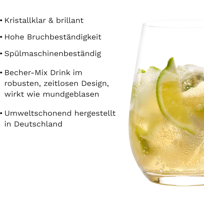 Stölzle Lausitz Water Glasses Event 6-Piece Set 335 ml – Versatile glasses for juice, water & cocktails – High-quality juice glasses made of crystal glass – Dishwasher & shock-resistant drinking glasses, Made in Germany