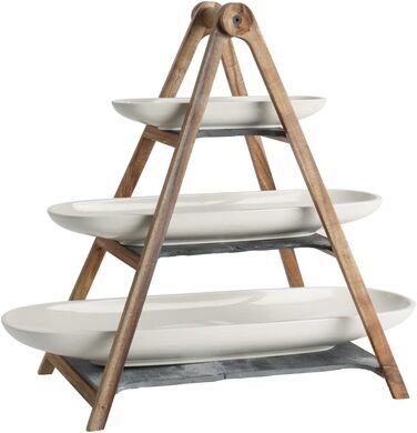 Етажерка Villeroy & Boch Artesano Original 4-рівнева з порцеляни, дерева та сланцю, для фруктів, преміум якість