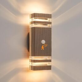 CELAVY Настінний світильник з датчиком руху - LED GU10, бронзовий, IP65, для зовнішнього використання, 1 шт.