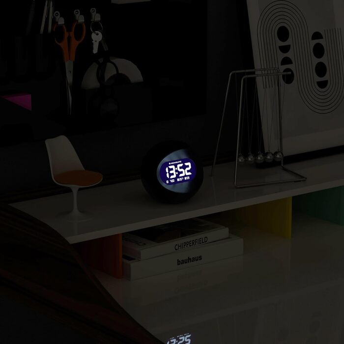 NEWGATE® Digital Centre of the Earth Clock (Black with black LCD display) Black With Black Lcd Display