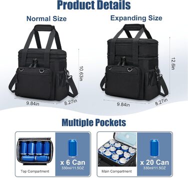 Тактична ланч-торбинка HSHRISH: велика, ізольована, водонепроникна, 15L, чорний камуфляж