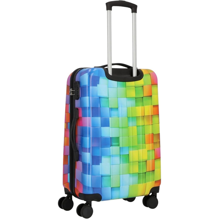 Валіза NOWI з жорстким корпусом, середнього розміру, 68L, 8 коліс, 360°, ABS, з кодовим замком та телескопічною ручкою – для подорожей, ручної поклажі, середній розмір, Trolley