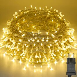 LED гірлянда для дому та саду 20м, 200 LED, таймер, 8 режимів, IP44, тепле світло, для декору на Різдво, вечірку, весілля, Хелловін