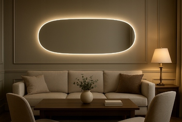 Овальне настінне дзеркало з LED-підсвіткою Glass Buster, 1000 x 500 мм