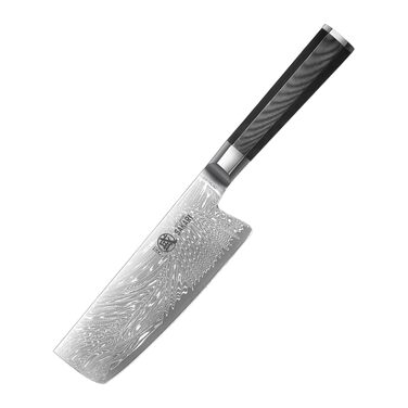 Японський кухонний ніж Mitsumoto Sakari Nakiri, порошкова сталь VG-Pro, чорна ручка, 16 см