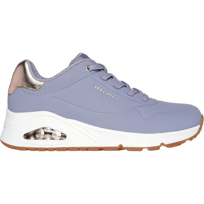 Кросівки Skechers UNO Shimmer Away для жінок (38.5 EU) – фіолетовий, рожеве золото, дихаюча сітка