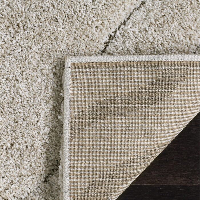 Килим SAFAVIEH Zottelig для вітальні, їдальні, спальні - колекція Florida Shag, високий ворс, 122 x 183 см (кремовий та блакитний, 244 x 305 см (прямокутний))