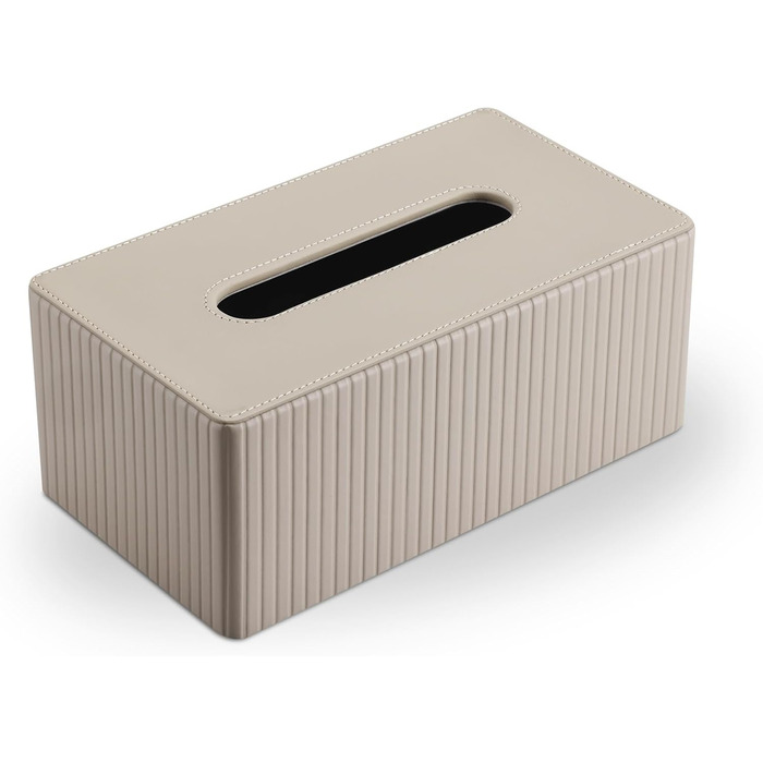 KINGFOM Скляниця для серветок прямокутна, з PU шкіри, бежева - для вітальні, ванної кімнати та офісу