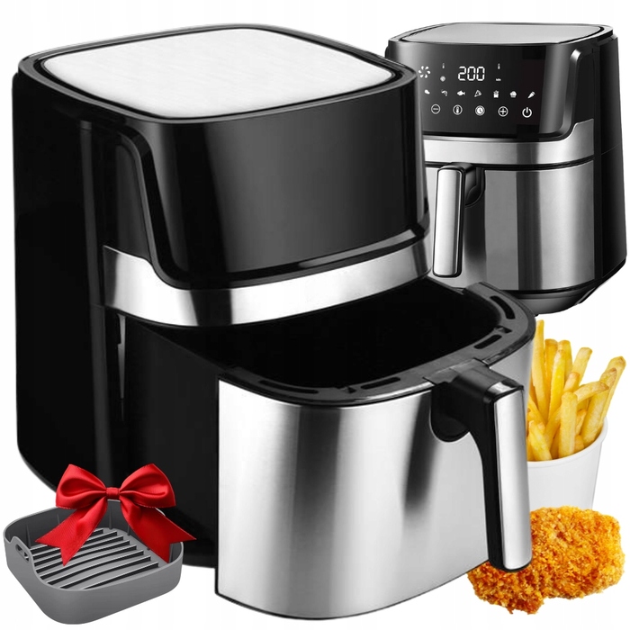 Аерофритюрниця Air Fryer: Безмасляна фритюрниця з великою чашею XL 8л, 1850 Вт