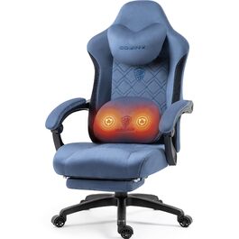 Ігровий крісло Dowinx з підігрівом, масажем попереку, кишеньковим пружинним сидінням та підніжкою. Висока спинка, для дорослих.