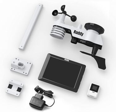 Метеостанція Raddy WF-100C з датчиком температури та вологості, Wi-Fi, 14-в-1: цифровий термометр для дому, офісу, спальні в подарунковій коробці