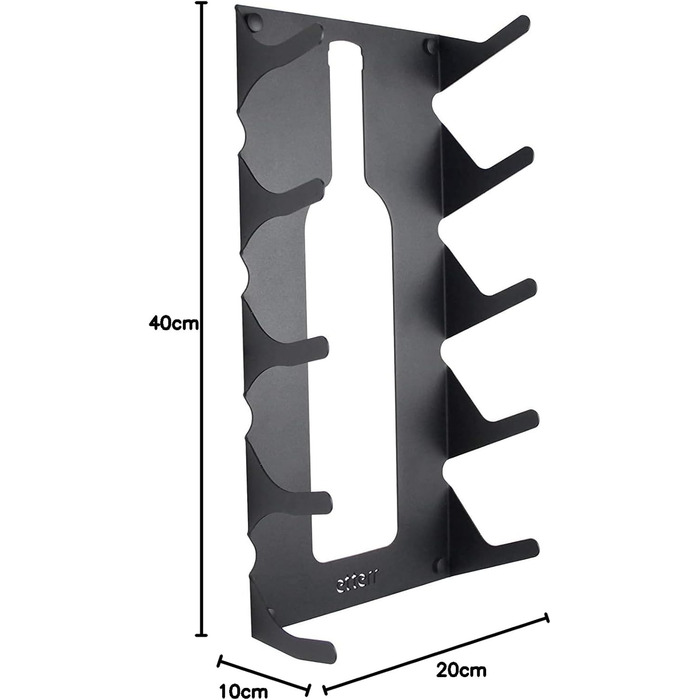 Steel wine rack for all types of wine, with wall mount and decorative molding. (2 x White)