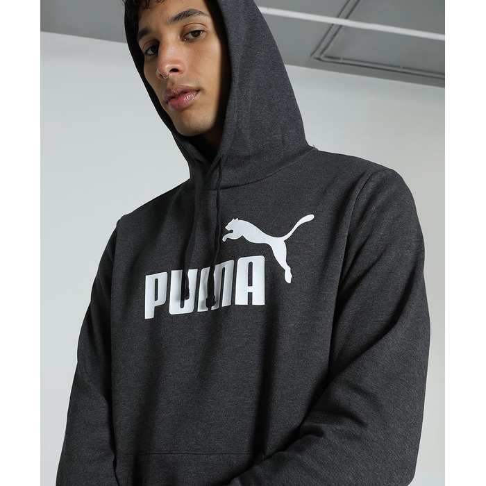 Чоловічий худі Puma ESS No. 1 Logo з капюшоном, темно-сірий меланж, розмір XXL