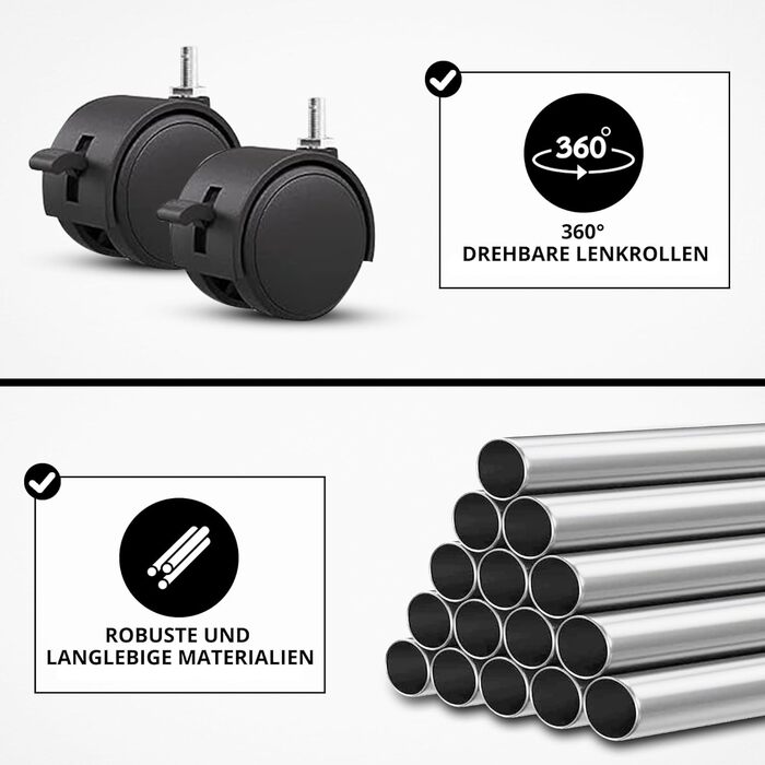 Воніа - сушилка для білизни на колесах, металева, 3 яруси, 6 розкладних крил, 72 x 50 x 172 см, для дому та саду