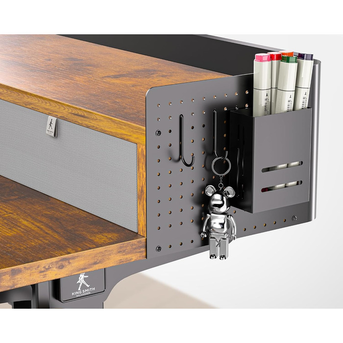 Electric Standing Desk with Drawers - 120x60cm Adjustable Height Desk for Home Office & DIY Pegboard