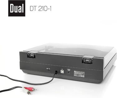 Програвач вінілу Dual DT 210-1 USB: 2 швидкості, магнітний звукознімач, ремінний привід, USB для оцифрування, чорний