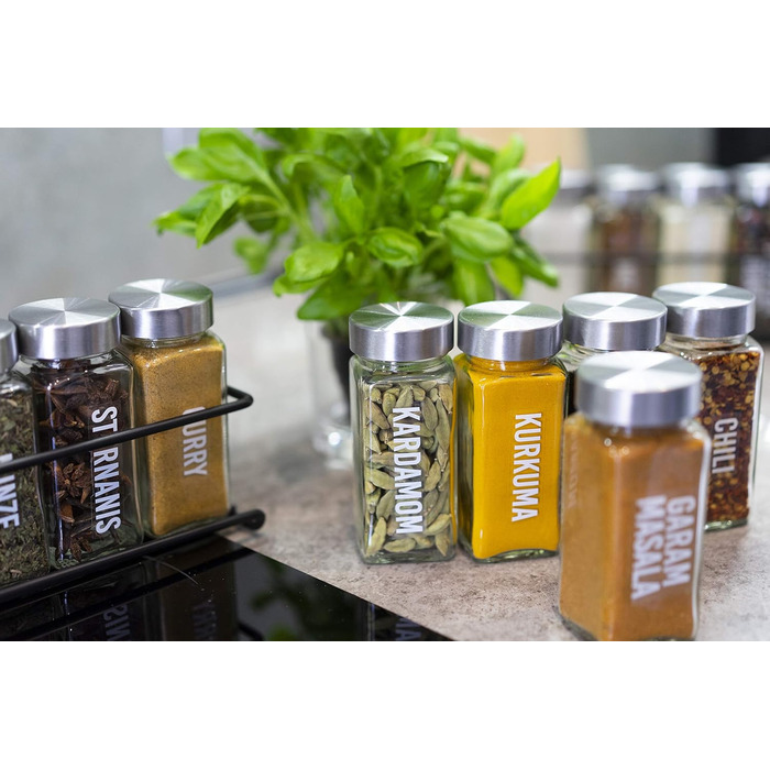 DEKOFY® Spice Rack with 18 Jars - for Hanging on Wall & Cabinet Door - No Drilling Required - Wall Spice Rack, Cabinet Door Spice Rack, Hanging Spice Rack, Spice Organizer