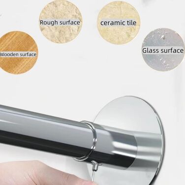 Штанга для душу без свердління, L-подібна, регульована, з нержавіючої сталі, для ванної кімнати та гардеробної (75-95 x 75-95 см), срібна