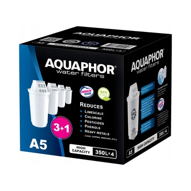 Смінні фільтрувальні картриджі для глечика Aquaphor A5, 4 шт.