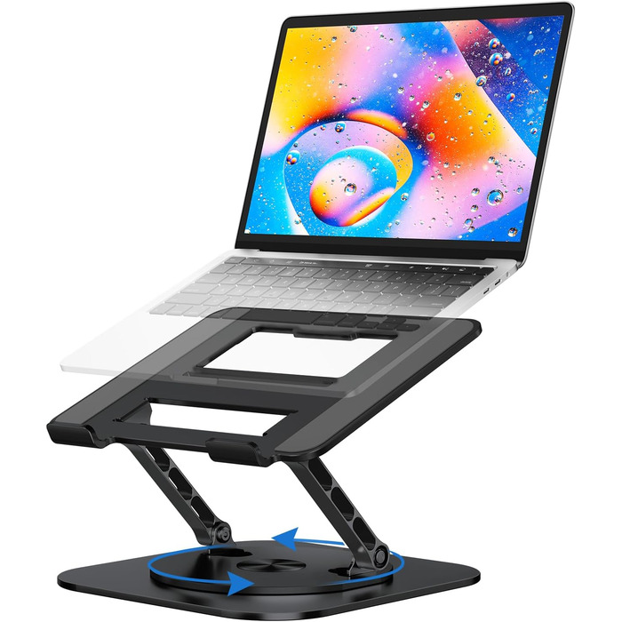 MCHOSE Adjustable Laptop Stand - Ergonomic Desk Stand for MacBook Air & 10-17' Laptops (Black)