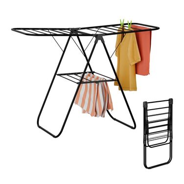 Relaxdays Folding Clothes Rack with Wings