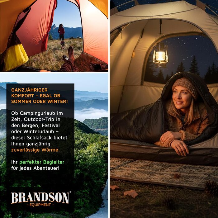 Сплячий мішок Brandson Outdoor Extreme -18°C для дорослих та дітей. Водонепроникний, дихаючий, для кемпінгу та подорожей