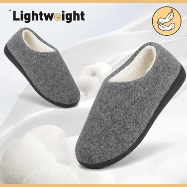 Тапочки халатні Mishansha зимові, теплий memory foam, підошва з твердим протектором, розмір 36-47, білий (сірий, 40/41 EU)