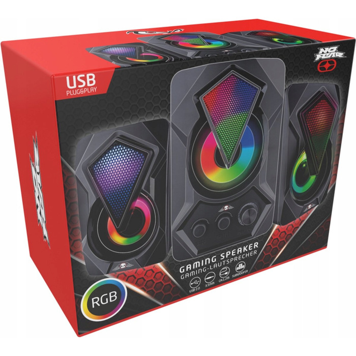 Ігрові колонки No Gear з багатокольоровою RGB-підсвіткою, USB