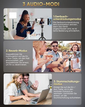 Беспроводной петличный микрофон XZ-K5 для iPhone/iPad/Android/Laptop с шумоподавлением (2 шт.)