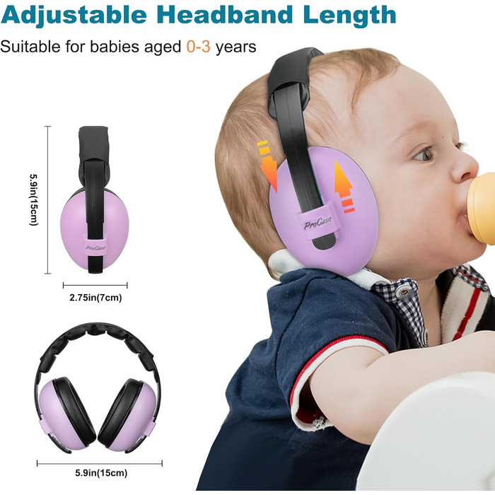 Навушники для захисту від шуму ProCase для немовлят та дітей до 36 місяців (рожеві)