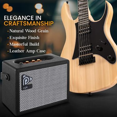 Електрогітара Pyle Prog Rock EG Series з підсилювачем, 39 дюймів (99.1 см), Dual Humbucker, палісандровий гриф, корпус з палісандра, комплект аксесуарів