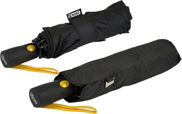 Штормовий парасолька з повним волокном, кишеньковий великий 106 см - з кольоровими спицями - (чорно-жовтий)