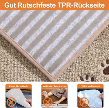 BEQHAUSE Non-Slip Stair Treads - 15 Piece Set, Washable Carpet for Stairs - Safe for Kids, Seniors & Pets - 22x70cm Beige