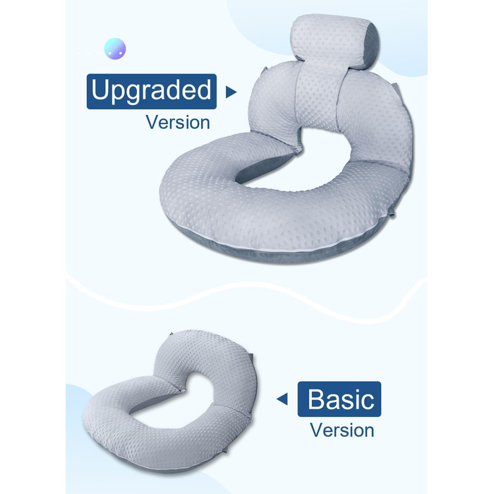 Інсен подушка для читання, спинка для сидіння в ліжку, для читання, відпочинку, медсестер, дорослих, матерів, дітей, для пресування живота, блакитна (з велюровою обробкою)