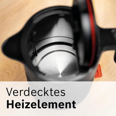 Електричний чайник Bosch MyMoment TWK2M163: 1.7 л, 2400 Вт, автоматичне відключення, захист від перегріву, покажчик рівня води, знімний фільтр від накипу, чорний матовий