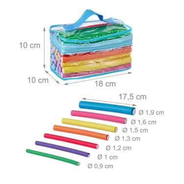 Relaxdays 48-Piece Curl Roller Set with Case