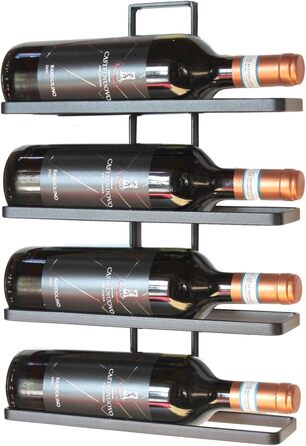 DanDiBo Wine Rack Metal Black Wall Mount 4-Wine Expandable Bottle Stand Bottle Shelf Bottle Holder Wall (4 Bottles / 1 pc)