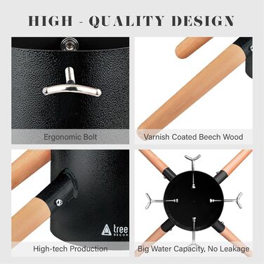 Підставка для ялинки Tree Nest - міцна та надійна, для ялин з діаметром стовбура до 15 см та висотою до 3,5 м. Білий колір, з резервуаром для води.