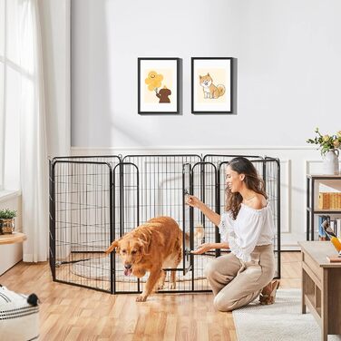 Забіг для цуценят Yaheetech 16-панельний, 60 см заввишки, для собак, кроликів, щурів, з 2 дверцятами, для дому та вулиці