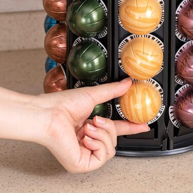 Підставка для капсул Nespresso та кавових падів Vertuo, карусель на 100+ капсул, чорна