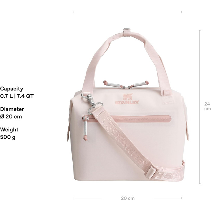Термосумка Stanley 1913 All-Day Julienne Maxi 7.0L Rose Quartz - 100% перероблений поліестер, ручка для перенесення, сітчасті кишені