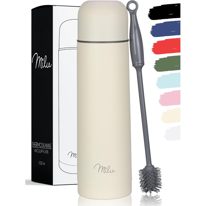 Термос Milu з нержавіючої сталі, ізольована пляшка для напоїв, 750 мл, 100% без витоку, подвійні стінки, колір Buttercream