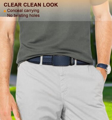 Чоловічий шкіряний ремінь KEMISANT з автоматичною пряжкою, 35 мм, без отворів, регульований розмір 140-160 см, для ділового костюма, темно-синій